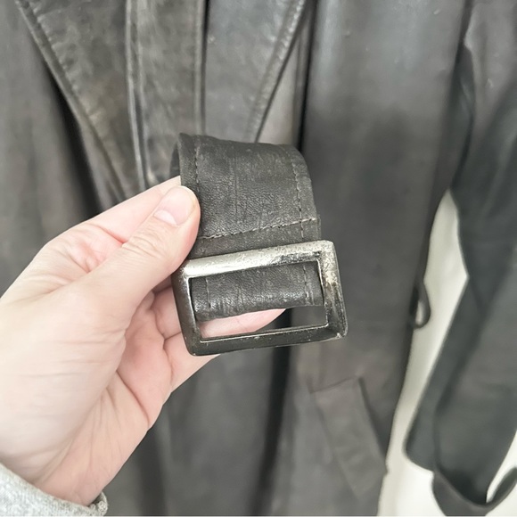 Vintage Wilson Leather Adventure Bond Leather Belted Trench Coat - Picture 3 of 10